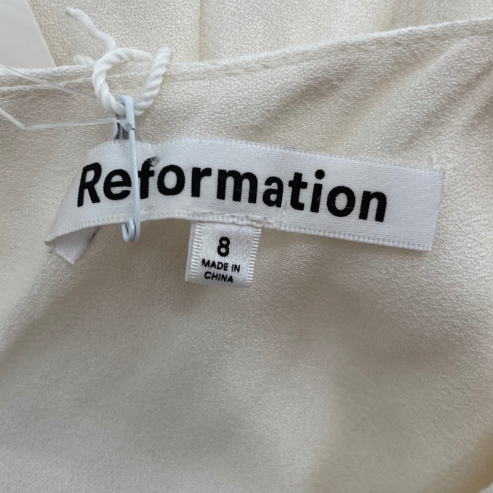 Reformation Dress Winslow Size 8 Ivory NWT - Picture 5 of 8